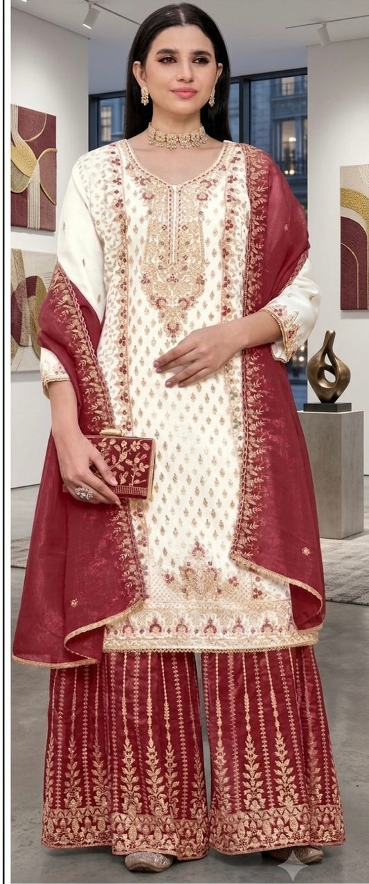Beautiful designer plazo suit