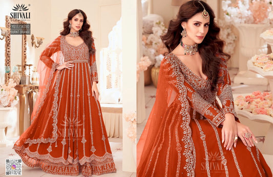 Beautiful designer long top lengha suit