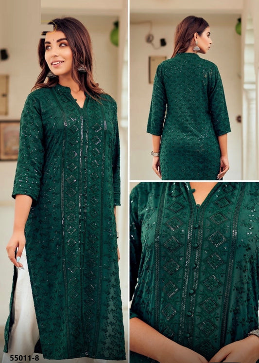 Beautiful designer lucknowi Embroidery Kurti
