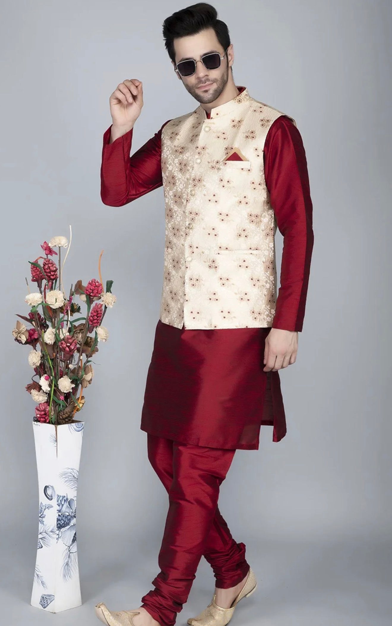 Beautiful designer kurta pyjama with jacket