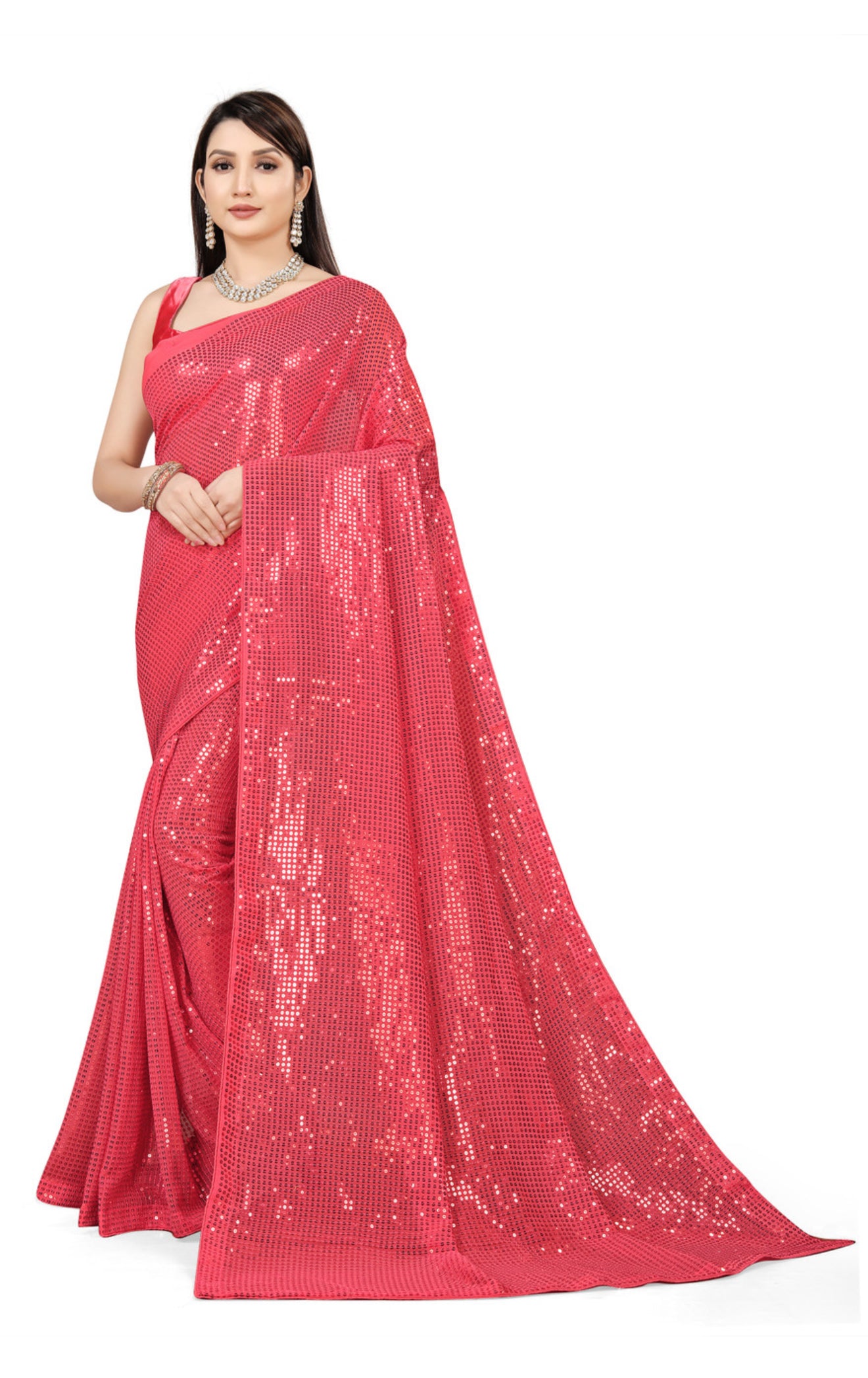 Beautiful designer sequins work saree
