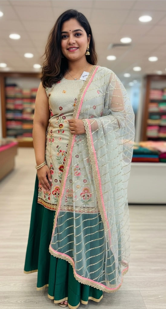 Beautiful designer long top lengha