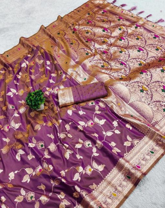 Beautiful designer pure banasari silk saree