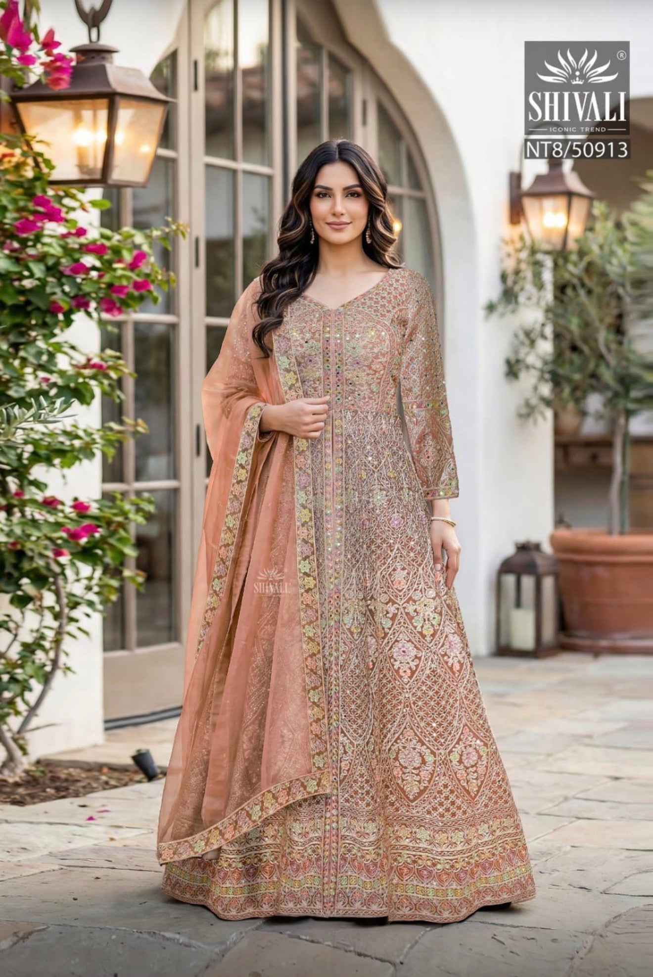 Beautiful designer long top lengha