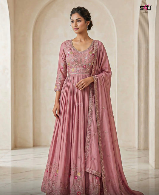 Beautiful designer anarkali style gown with dupptta