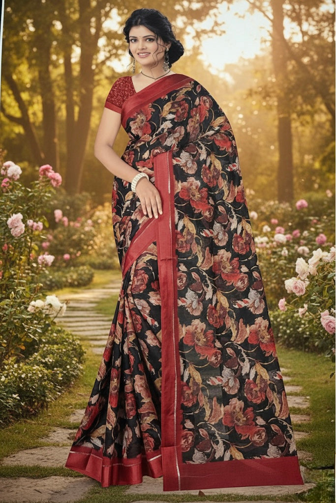 Beautiful designer floral saree
