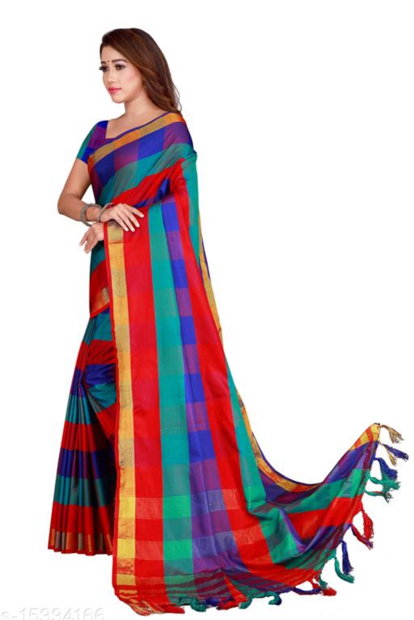 Beautiful designer box cotton silk saree
