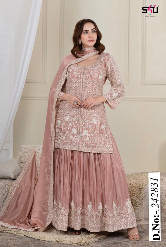 Beautiful designer long top lengha suit