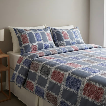 Beautiful designer glacé cotton bedsheet set