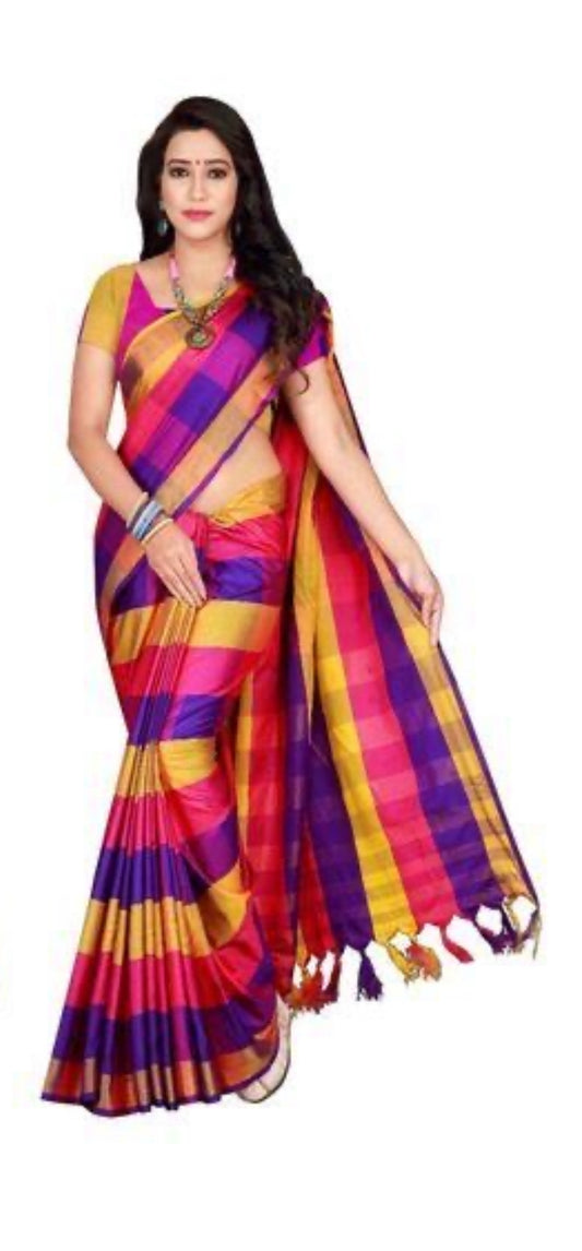 Beautiful designer box cotton silk saree