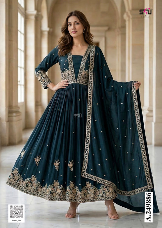 Beautiful designer anarkali style gown with dupptta
