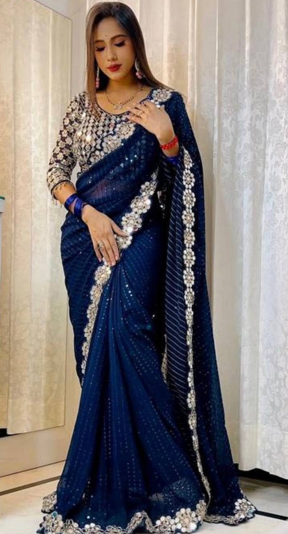 Beautiful designer Designer Mirror Work sarees