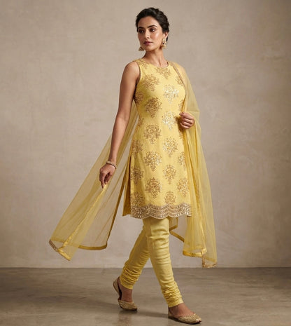 Beautiful designer straight churidaar suit