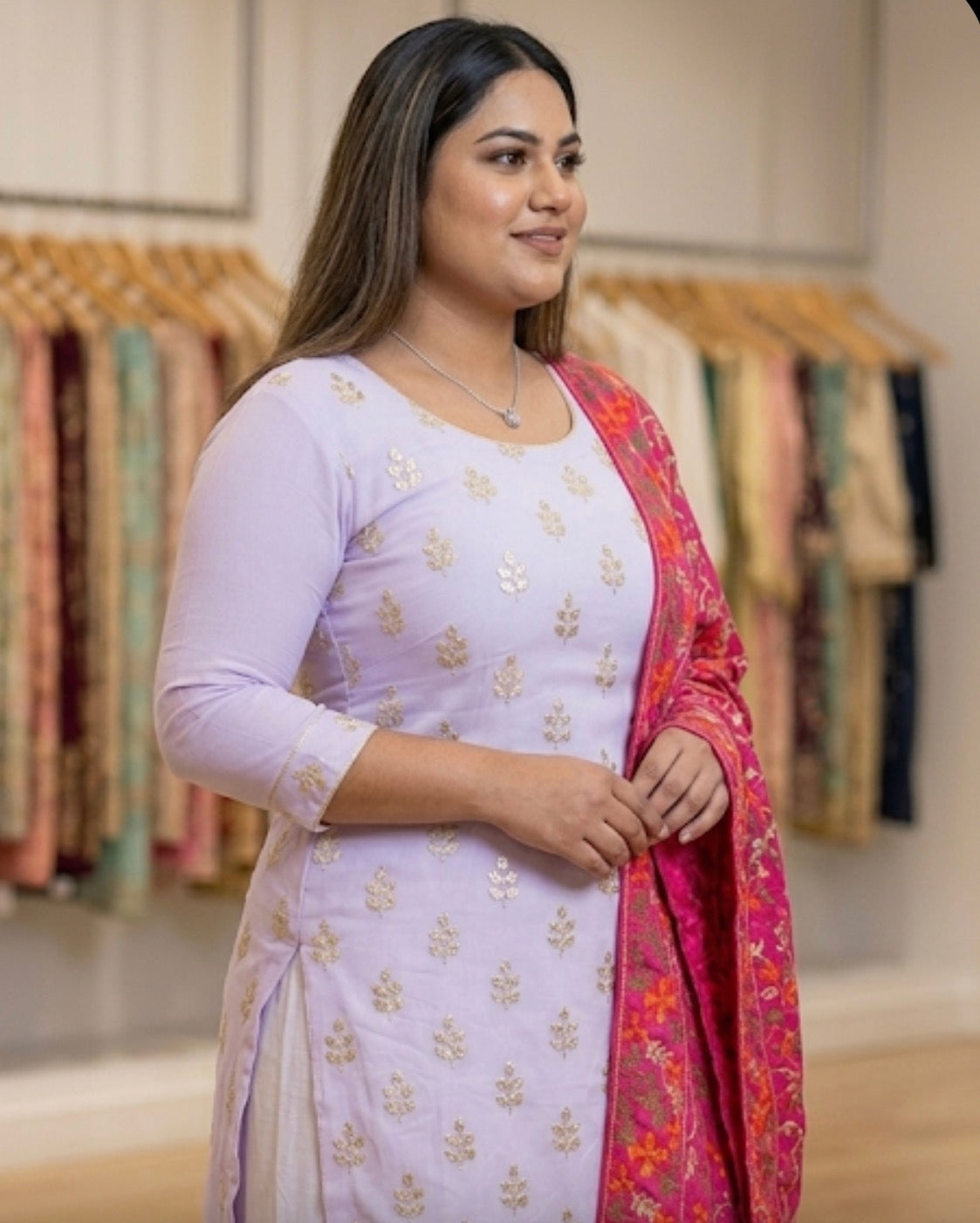 Beautiful designer long top lengha suit