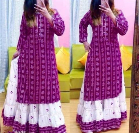 Beautiful designer Kurti with skirt