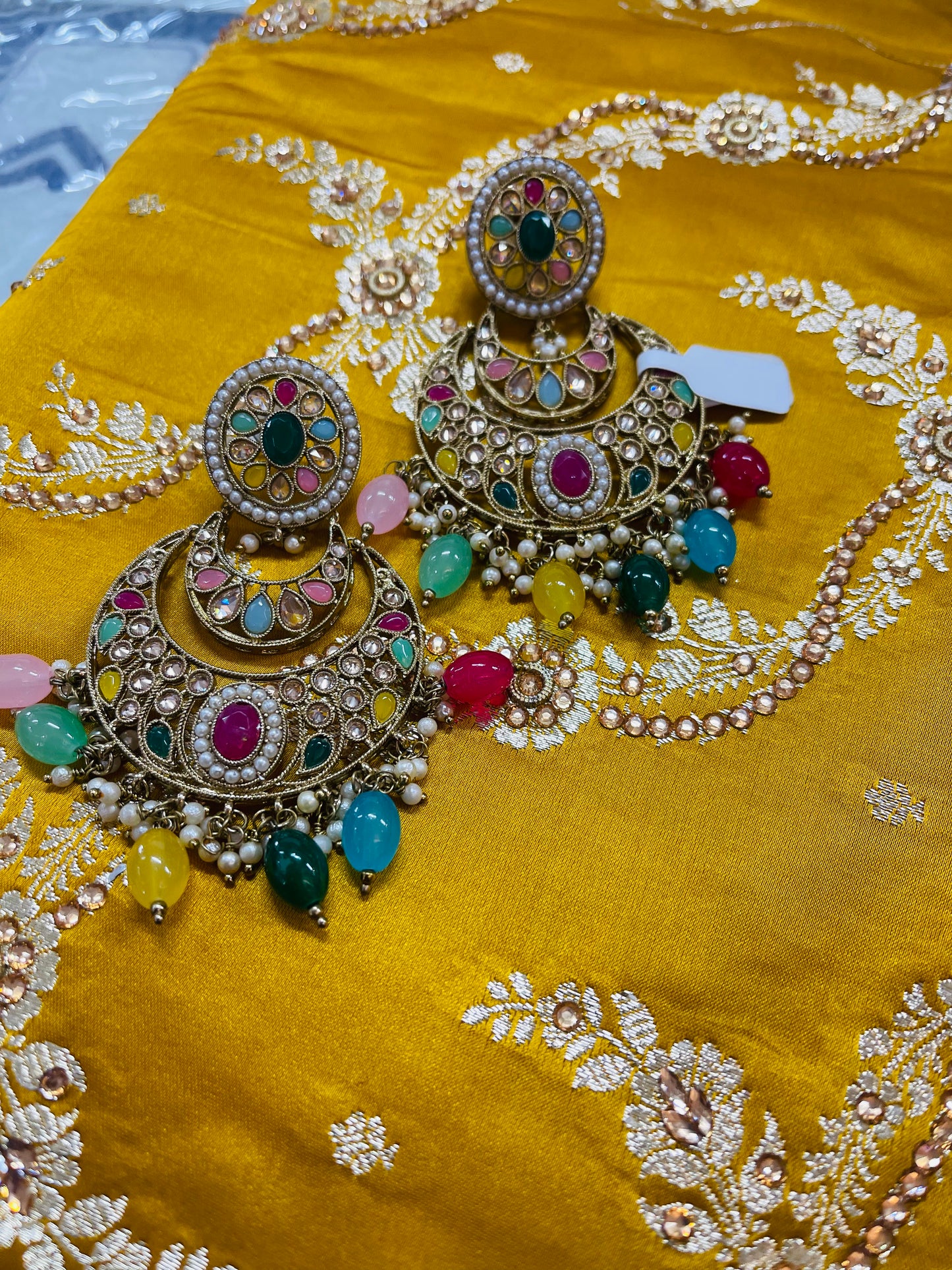 Beautiful designer polki earrings