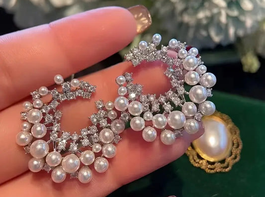 Beautiful designer pearl studs earrings