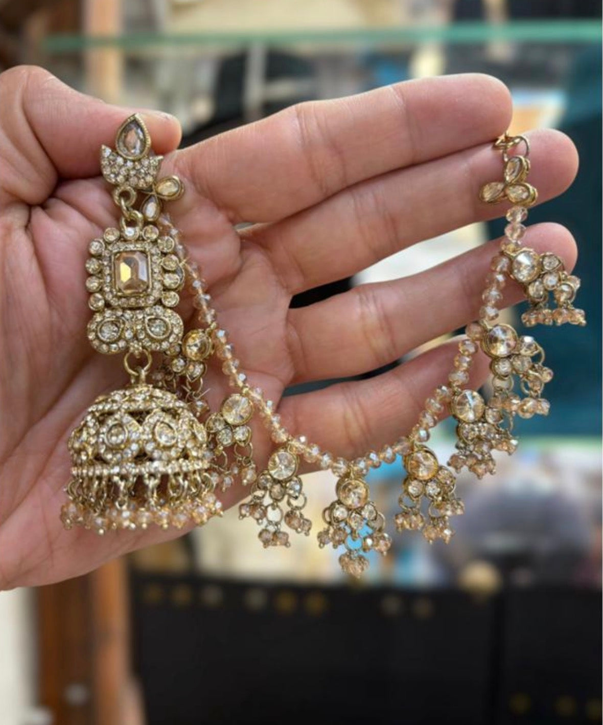 Beautiful designer polki bahubali earrings