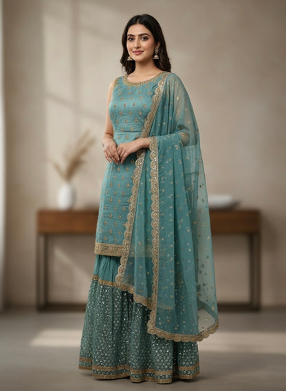 Beautiful designer sharara suit