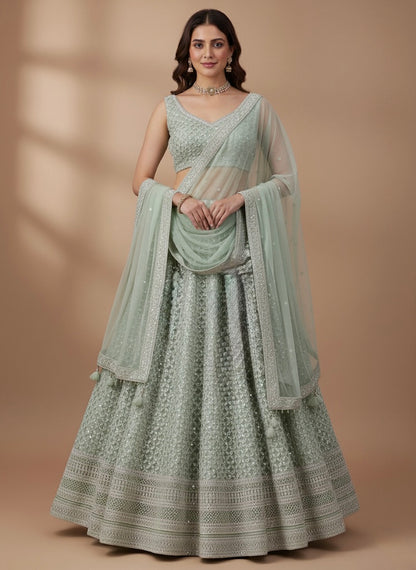 Beautiful designer mirror work lengha choli