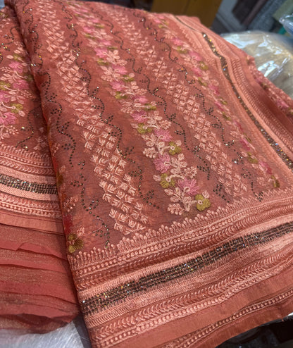 Beautiful designer fully Embroidery saree
