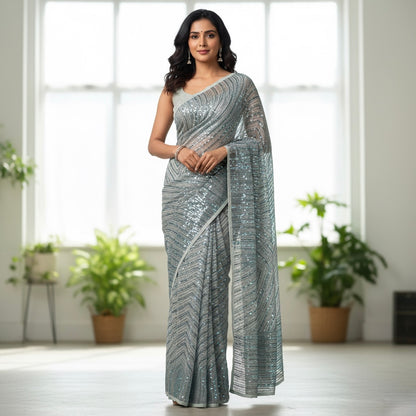 Beautiful designer sequins saree