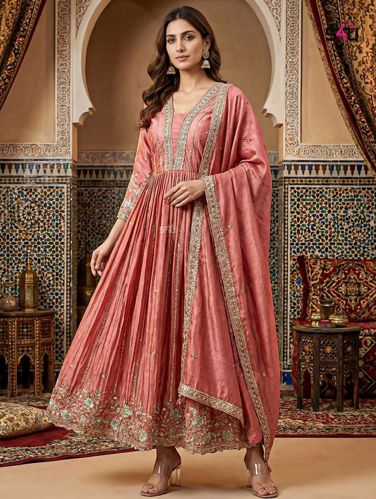 Beautiful designer gown style anarkali suit