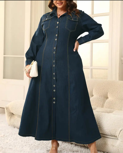 Beautiful designer denim long dress