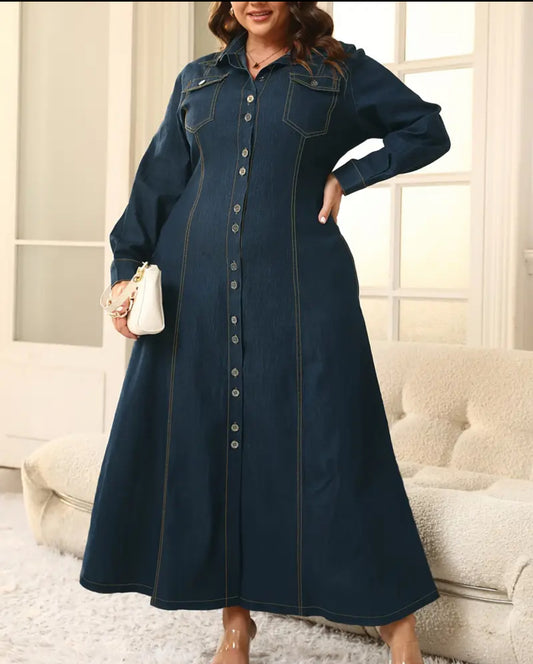 Beautiful designer denim long dress