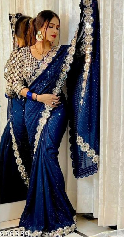 Beautiful designer Designer Mirror Work sarees