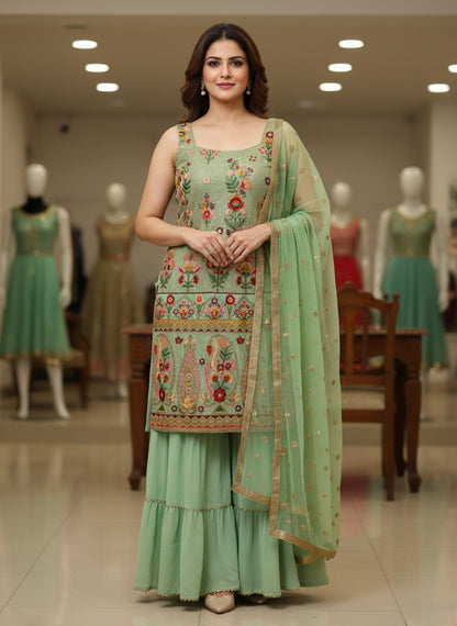 Beautiful designer sharara suit