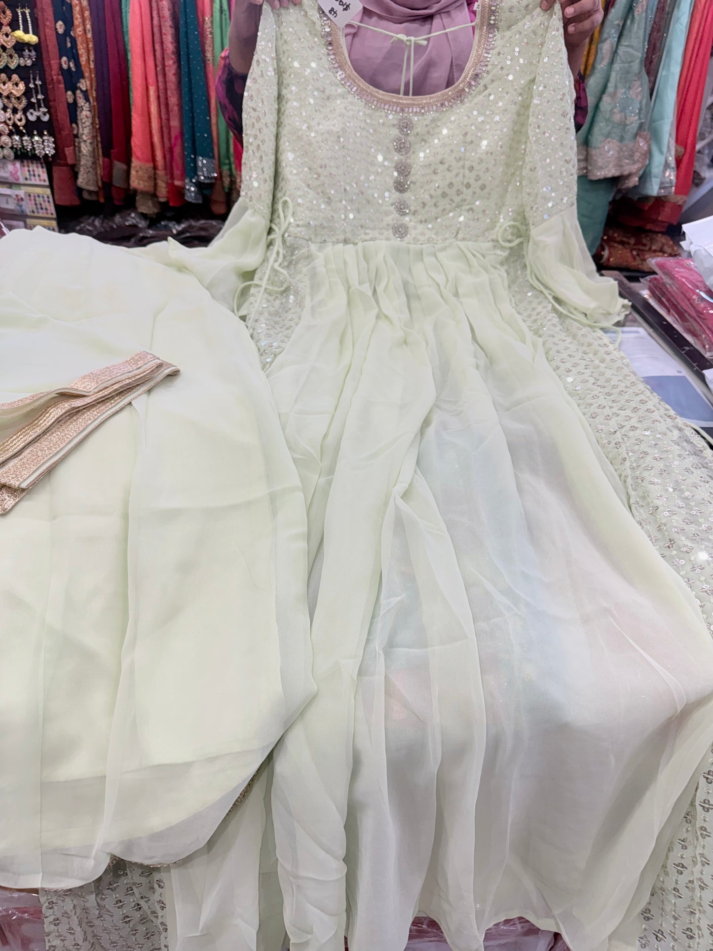 Beautiful designer nuts cut Kurti pants dupatta