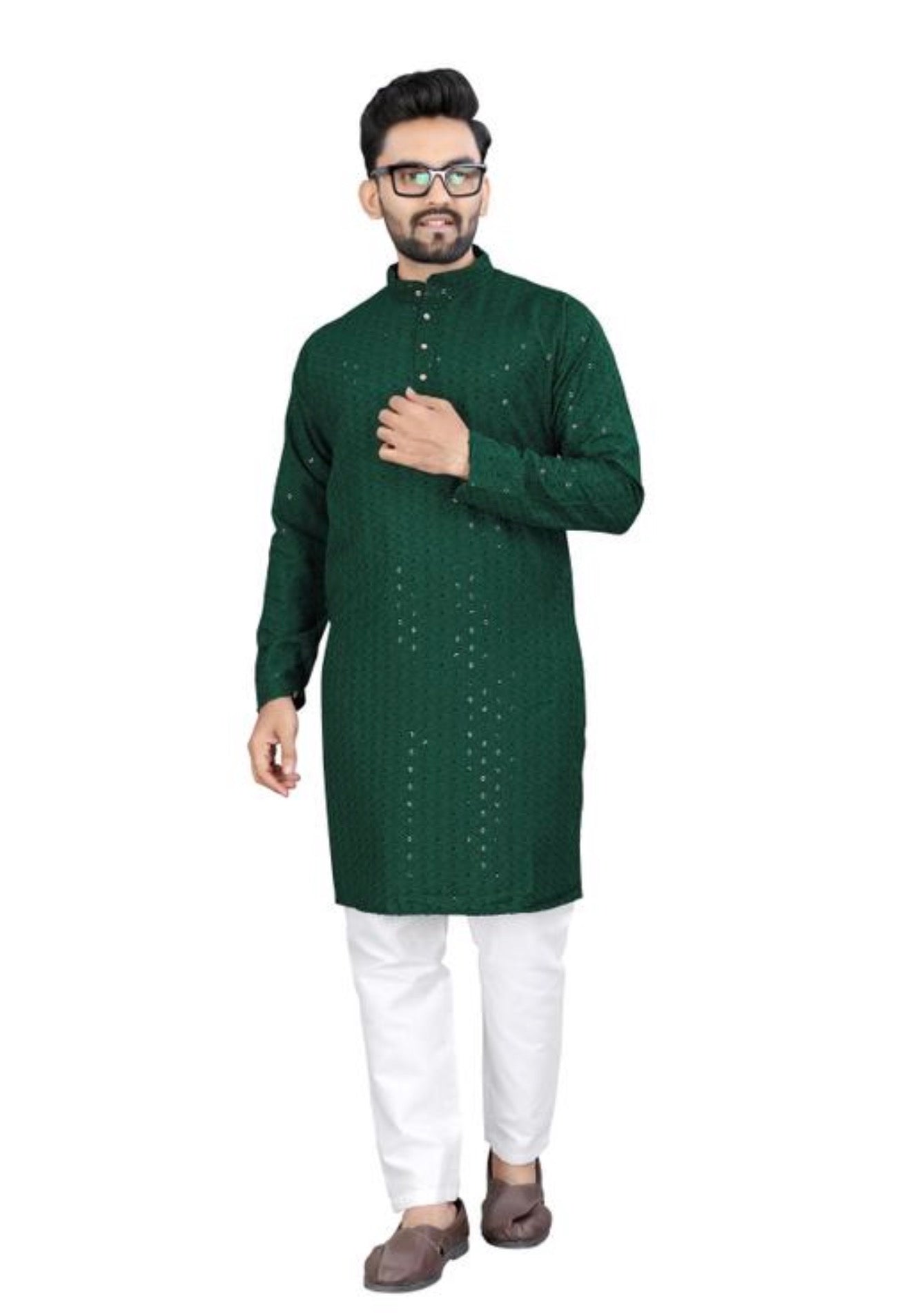 Beautiful designer chickenkari kurta pyjama