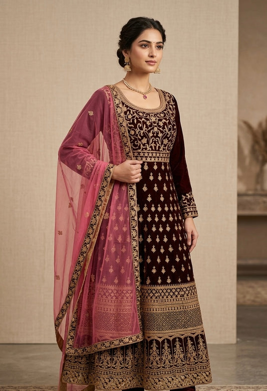 Beautiful designer gown style anarkali suit