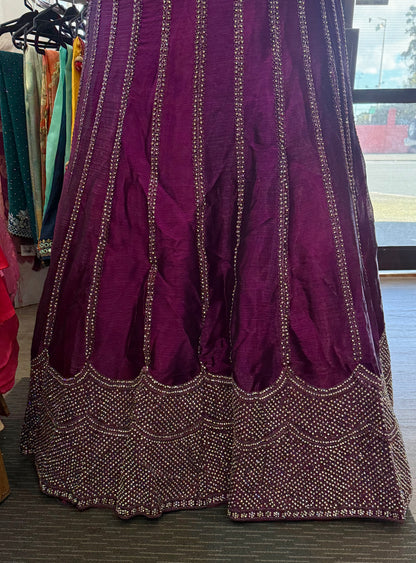 Beautiful designer heavily embroidery plus size Jimmy Choo semi stitch lengha