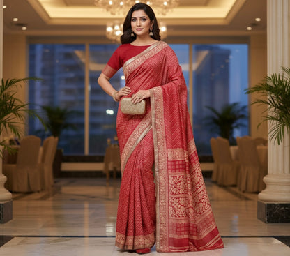 Beautiful designer bandhani saree