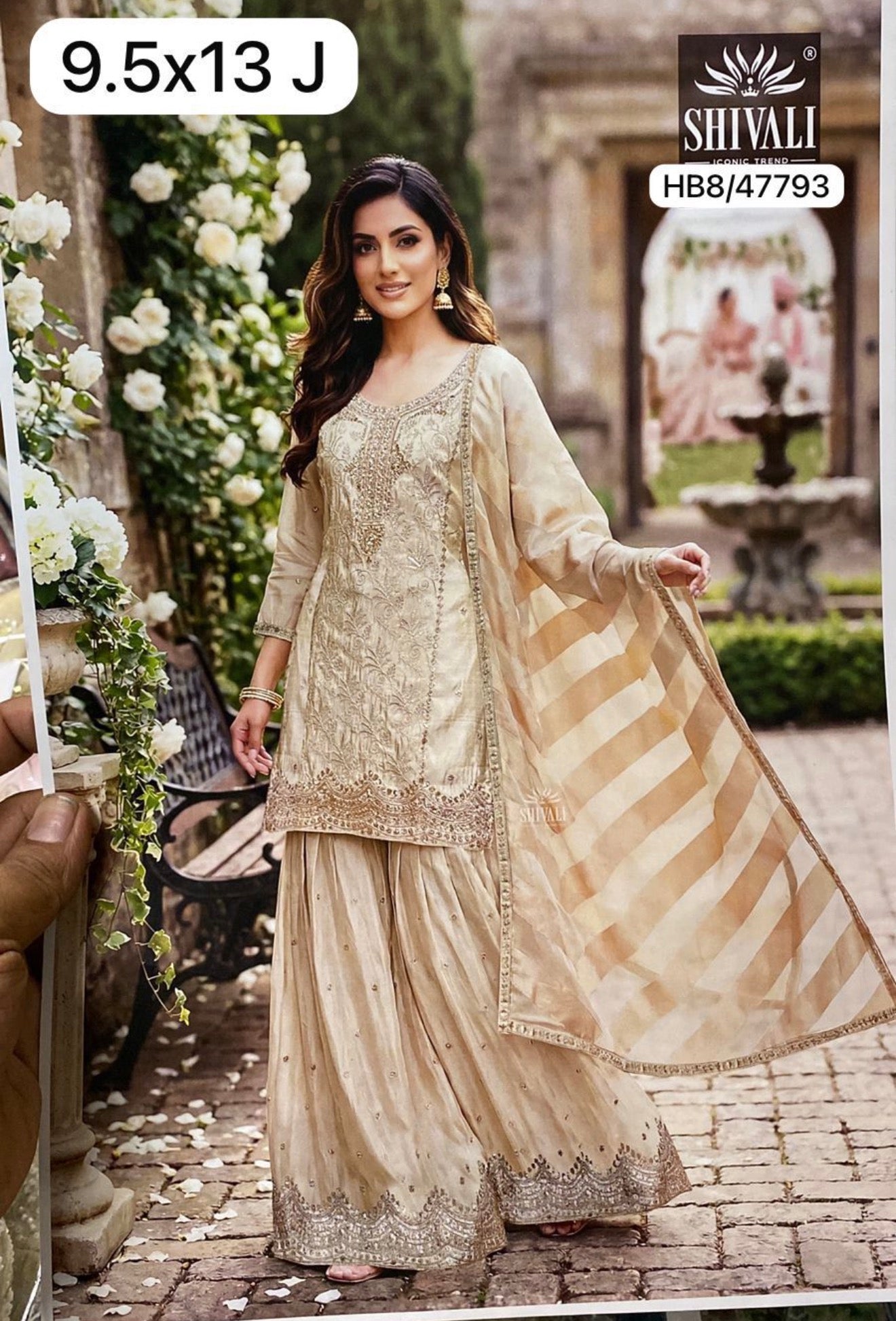 Beautiful designer Pakistani style plazo suit