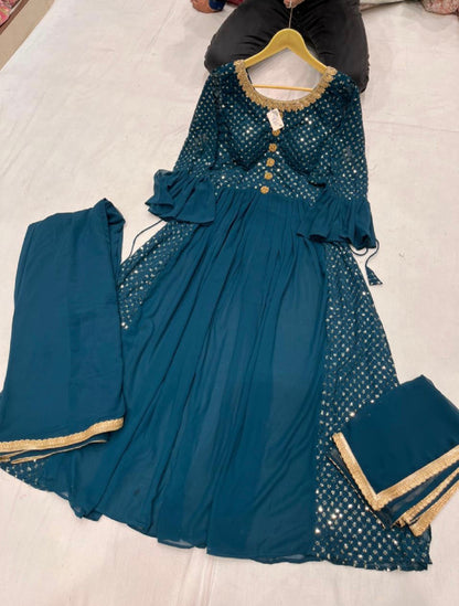 Beautiful designer nyra cut plazo suit