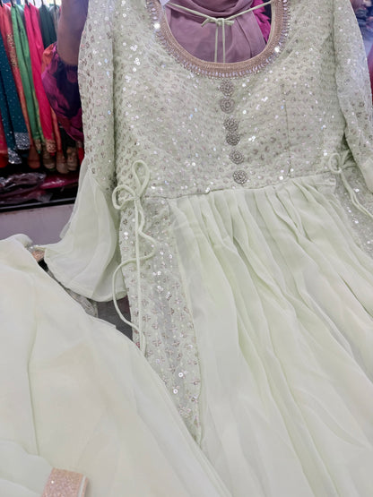 Beautiful designer nuts cut Kurti pants dupatta