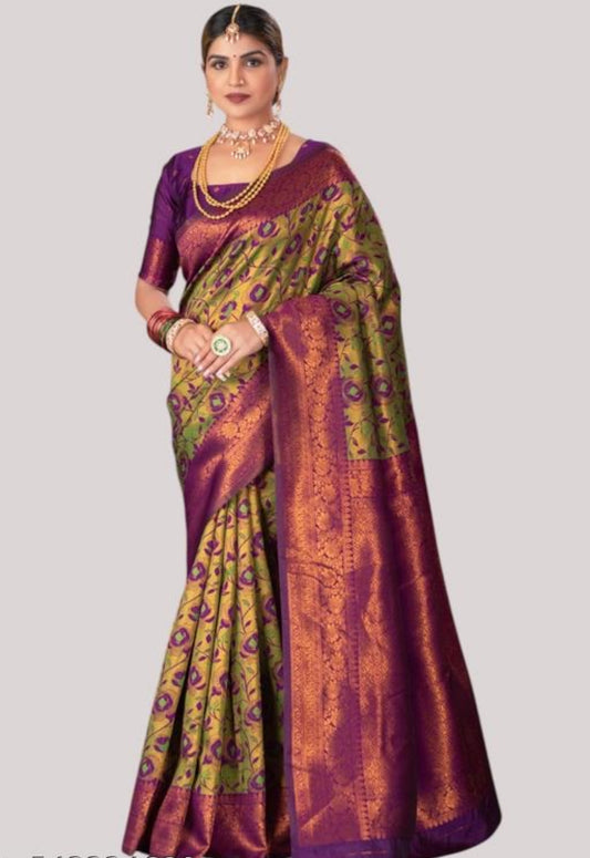 Beautiful designer pure banasari silk saree