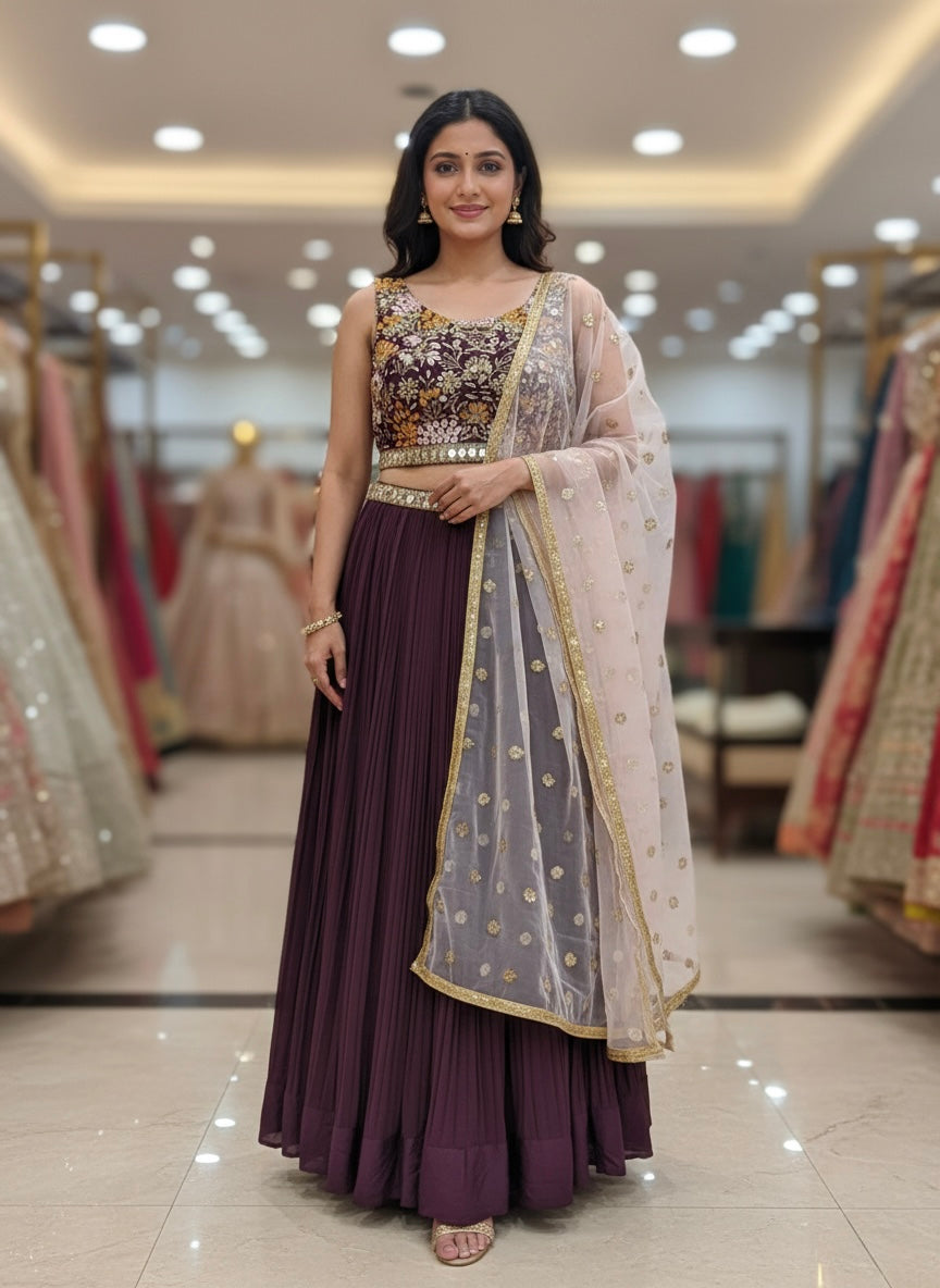 Beautiful designer ready made lengha suit