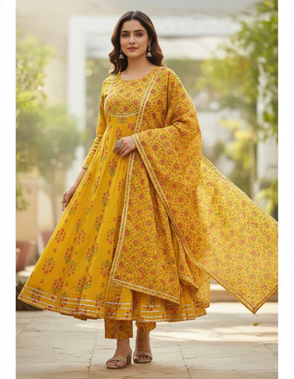 Beautiful designer flare Kurti  pants & dupptta