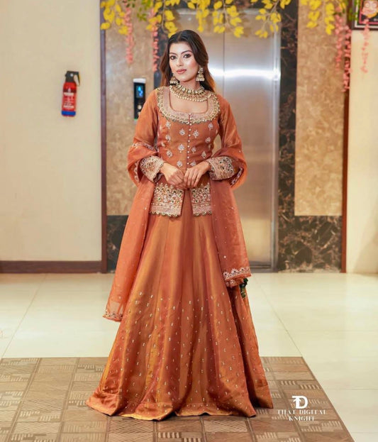 Beautiful designer long top lengha