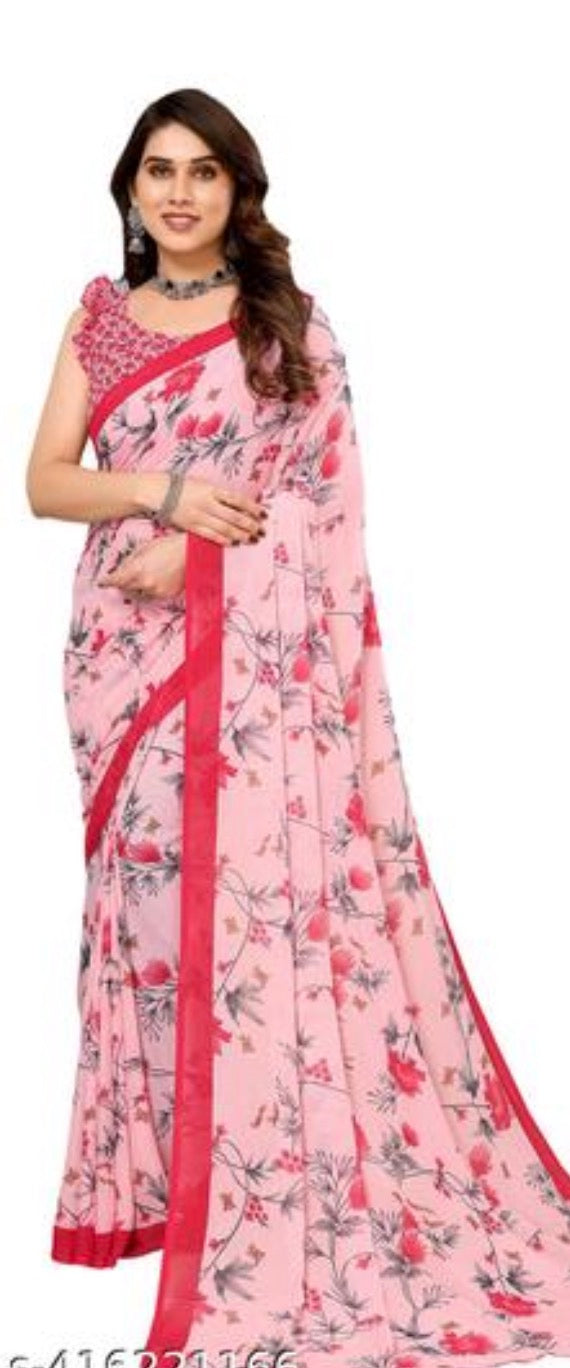 Beautiful designer floral geogrette saree