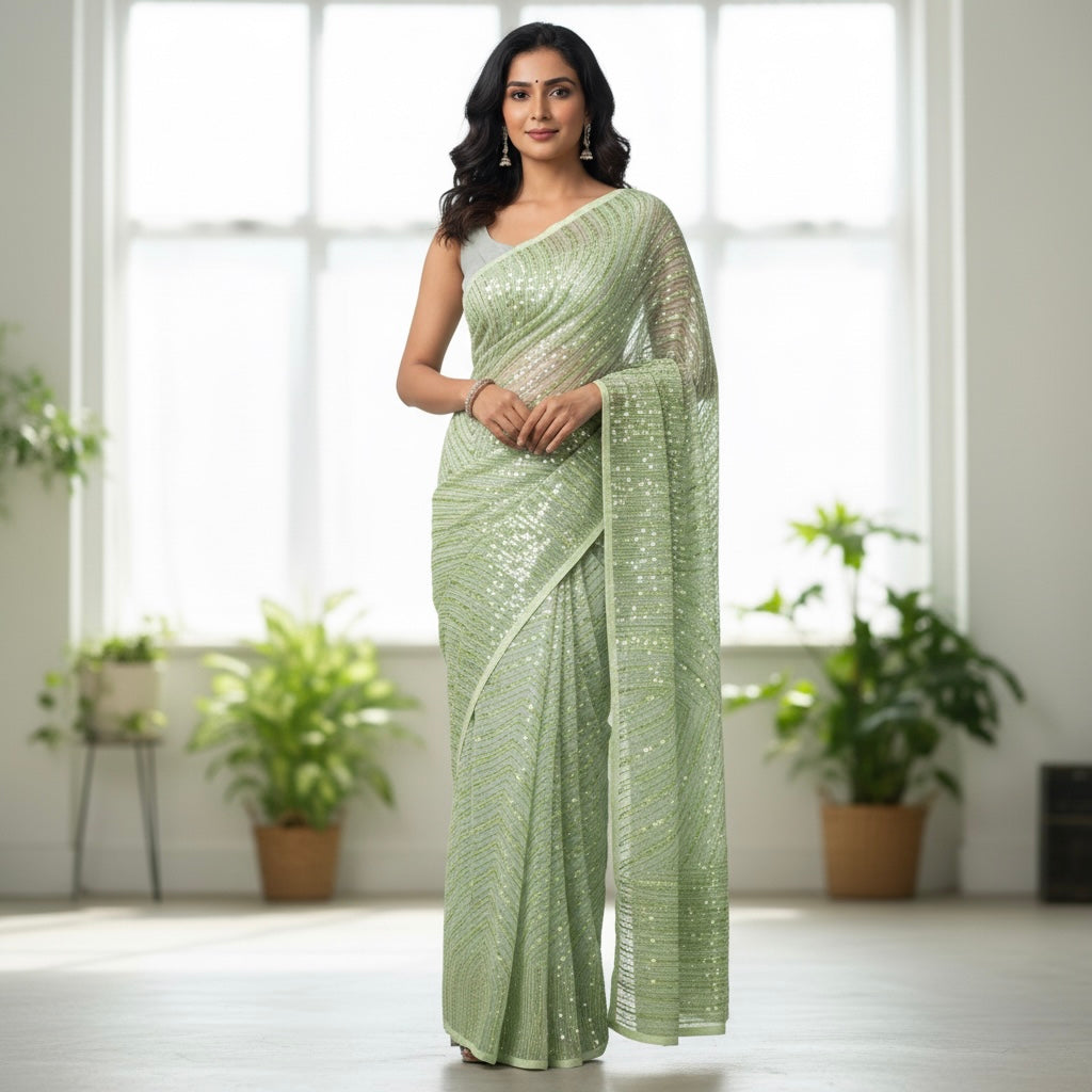 Beautiful designer sequins saree