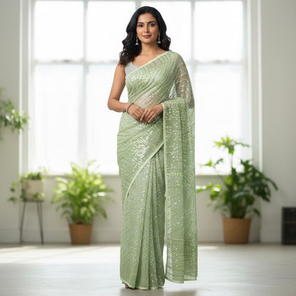 Beautiful designer sequins saree
