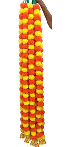 Handmade Artificial Marigold Flowers for Decoration Long Flower Garlands for Door Decorations