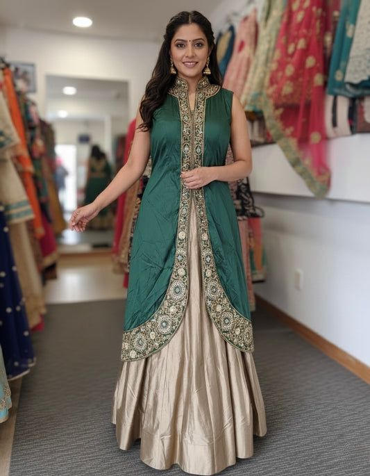 Beautiful designer long top lengha