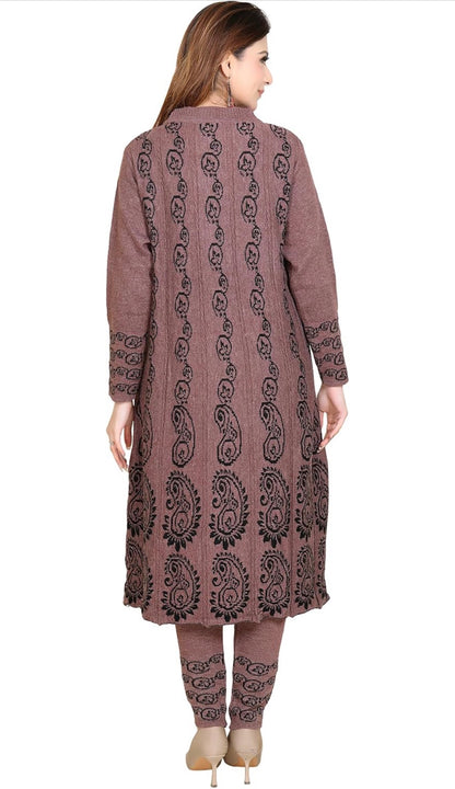 Beautiful designer Woolen Winter Wear Warm Kurta with Palazzo Set