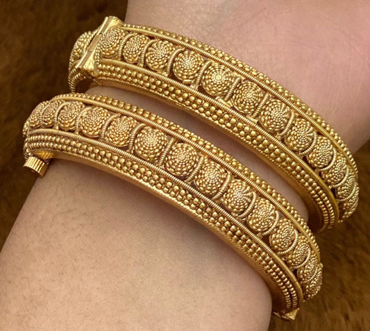 Beautiful designer gold plated kara set